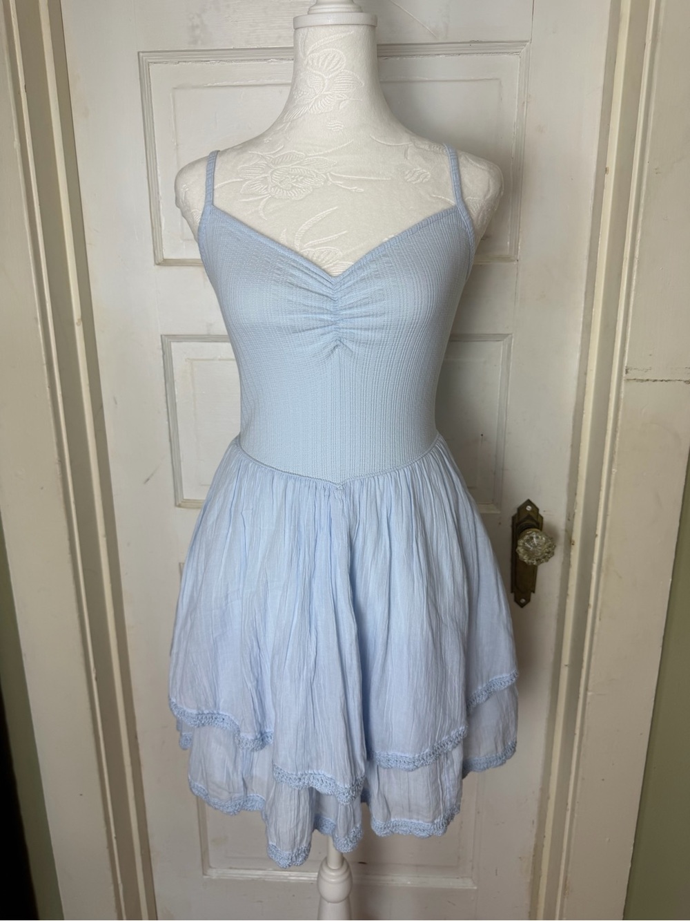 Aerie Tiered Ruffle Mini Dress Fairycore